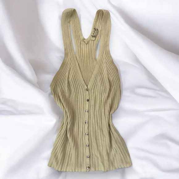 Free People Ribbed Knit Tank with Racerback, Size Small - Picture 2 of 10